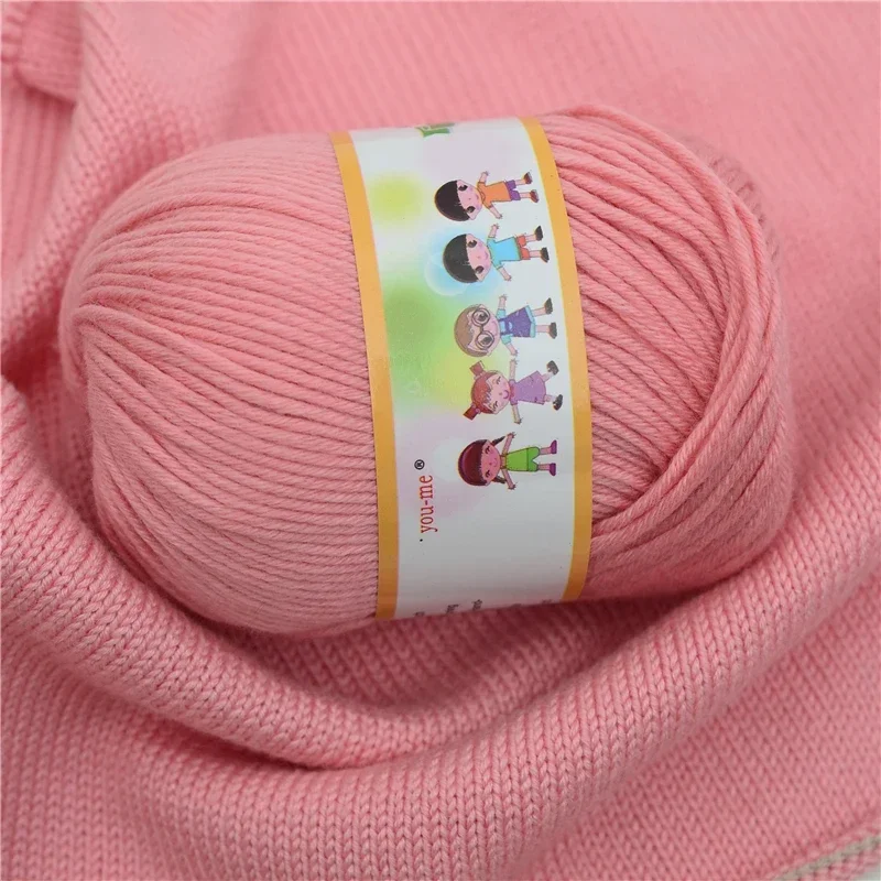 2pcsX50g Knit Yarn for Crochet Doll Yarn Tshirt Cotton Blended Yarn Hand Knitting DIY Sweater images - 6