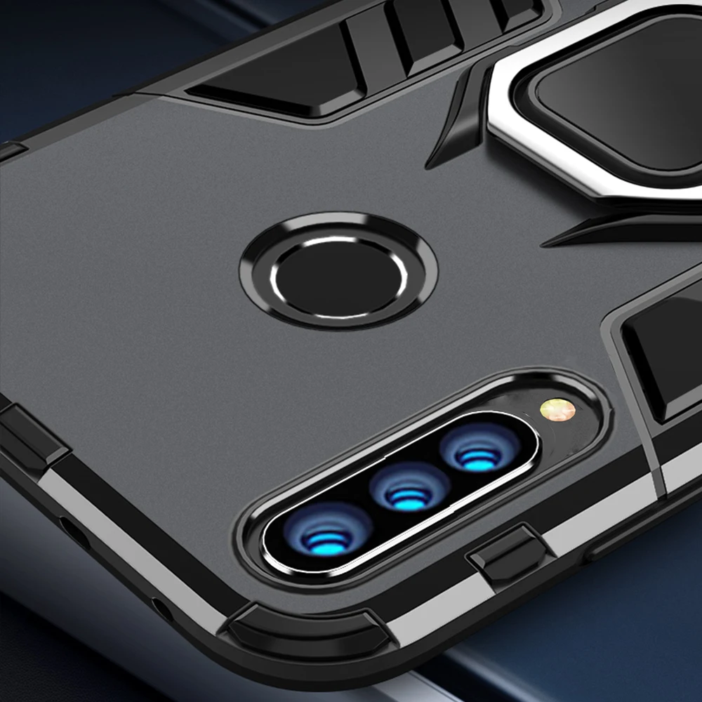 Durable Armor Case with Magnetic Ring for Huawei Honor Smartphones