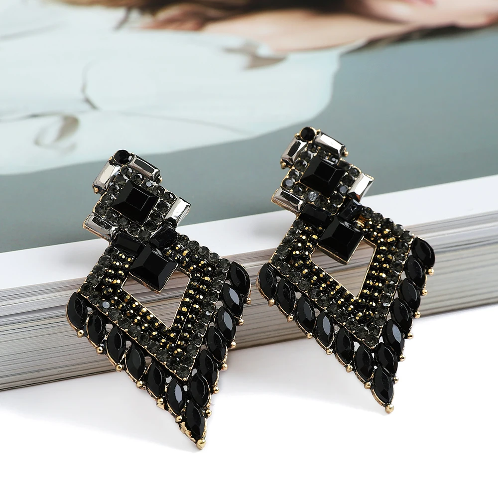 Moda Donne Orecchini Colorato Strass Lunghi Nappa Orecchini Gioielli Accessori 1 para Elegante e Popolare