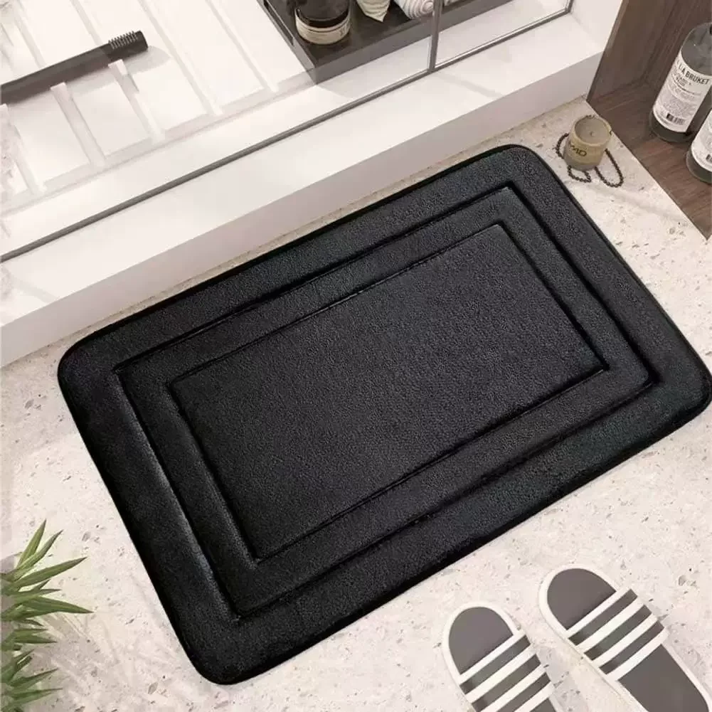 Ultra-Absorbent Anti-Slip Coral Velvet Bathroom Mat