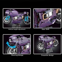 Technical Motorcycle Building Blocks City Sports Car Bricks Model Assembling MOC Gift Set Desktop Toys for Children BirthdayGift 4
