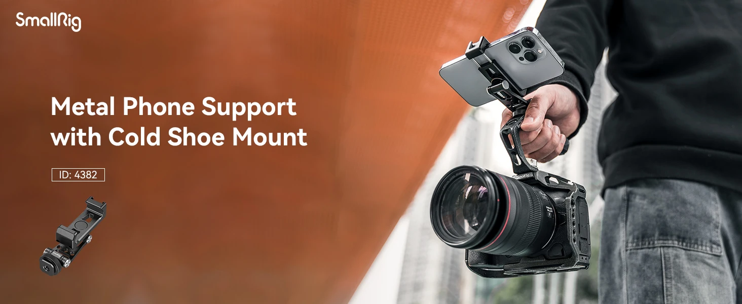 Metal Phone Support with Cold Shoe Mount Phone Support for DJI RS 3 /RS 3 Pro/ R