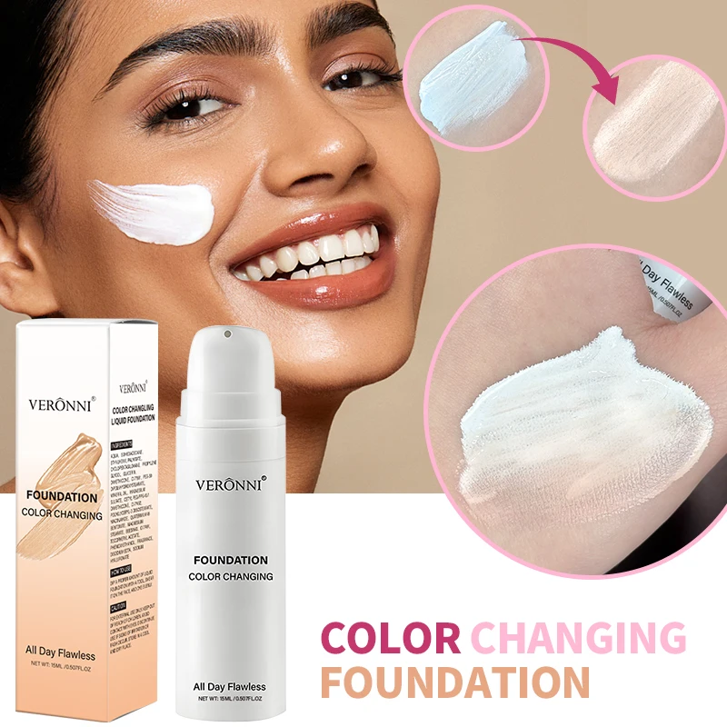 Liquid Foundation Moisturizing Oil-controlling Color-Changing Foundation Lightweight Liquid Matte Long Lasting Finish for a Flawless Finish Makeup