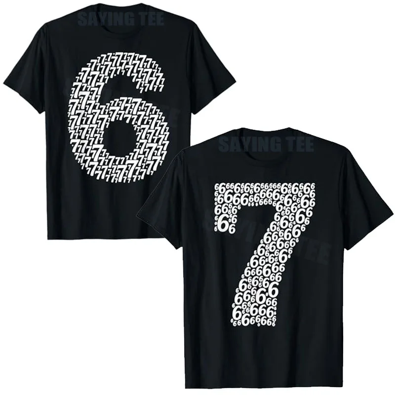 67 Sixty Seven Halloween Costume Design Funny 6 7 Meme T-Shirt 6th, 7th Birthday Saying Tee Novelty Gift Y2k Graphic Outfit Tops
