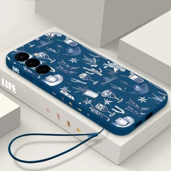 Green Leaf Pattern Lanyard Phone Case Cover - Galaxy S23 Ultra (B575 Blue Lanyard)