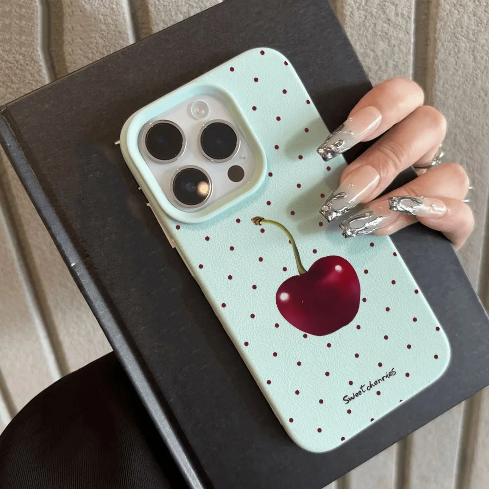 Leopard Print Leather Soft Matte Phone Case with Lichee Pattern