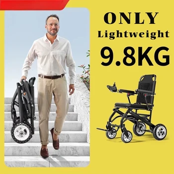 La sedia a rotelle elettrica da 9,8 kg, la sedia a rotelle portatile ultraleggera per anziani può essere piegata sull'aereo scooter intelligente automatico