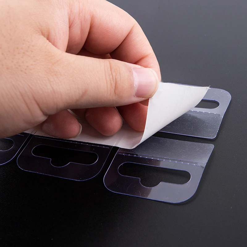 Self Adhesive Hooks 100pcs PVC Slot Hole Hang Tabs