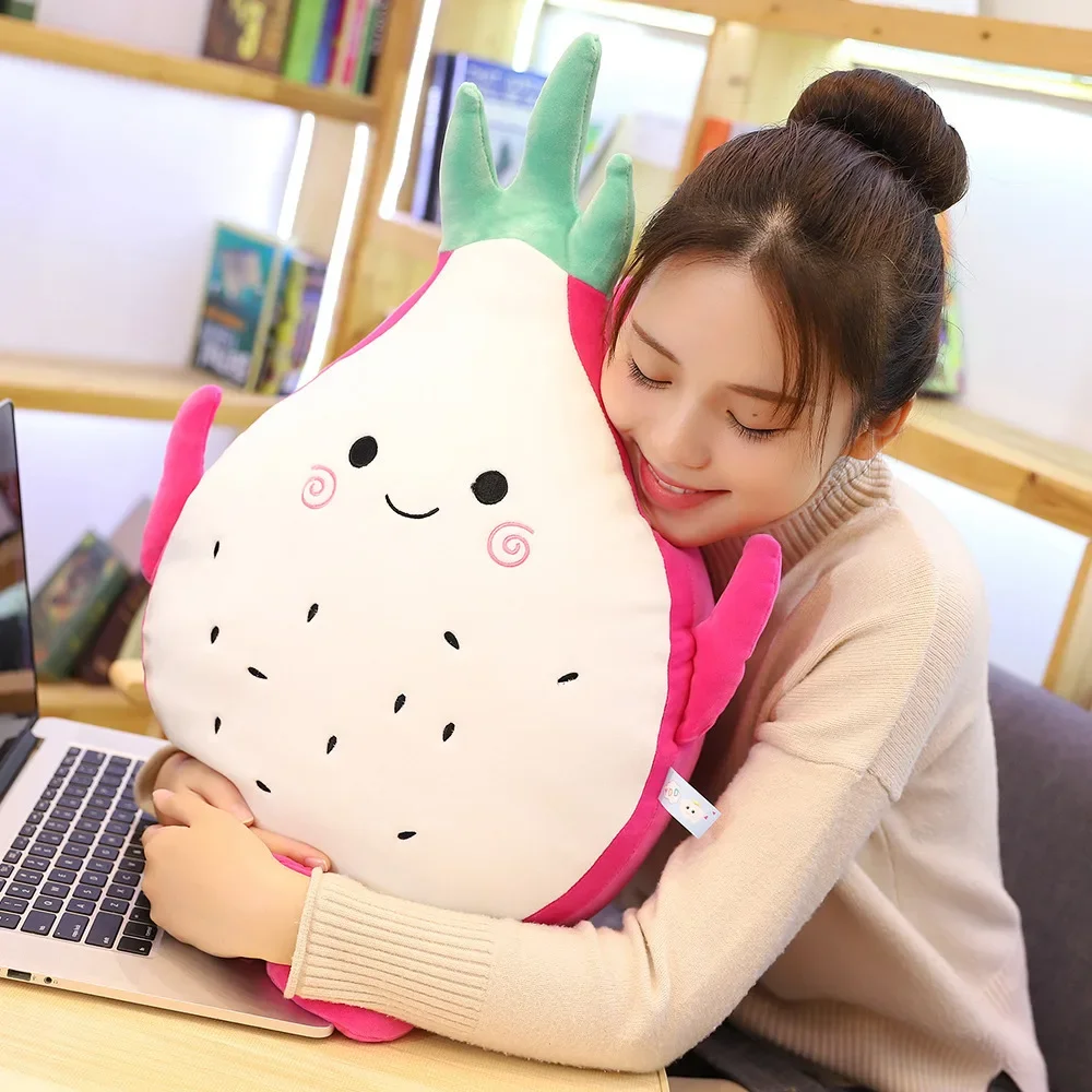 Cute Beautiful Kawaii Dragon Fruit Plush Toy Stuffed Fruit Pitaya Doll Soft Cartoon Sleep Pillow Cushion Gift for Kids Baby Girl 2