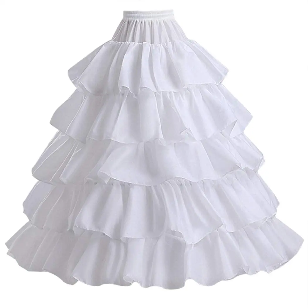 

Crinoline Petticoat 4 Hoop Ball Gown Skirt Slips Long Underskirt for Wedding Bridal Dress