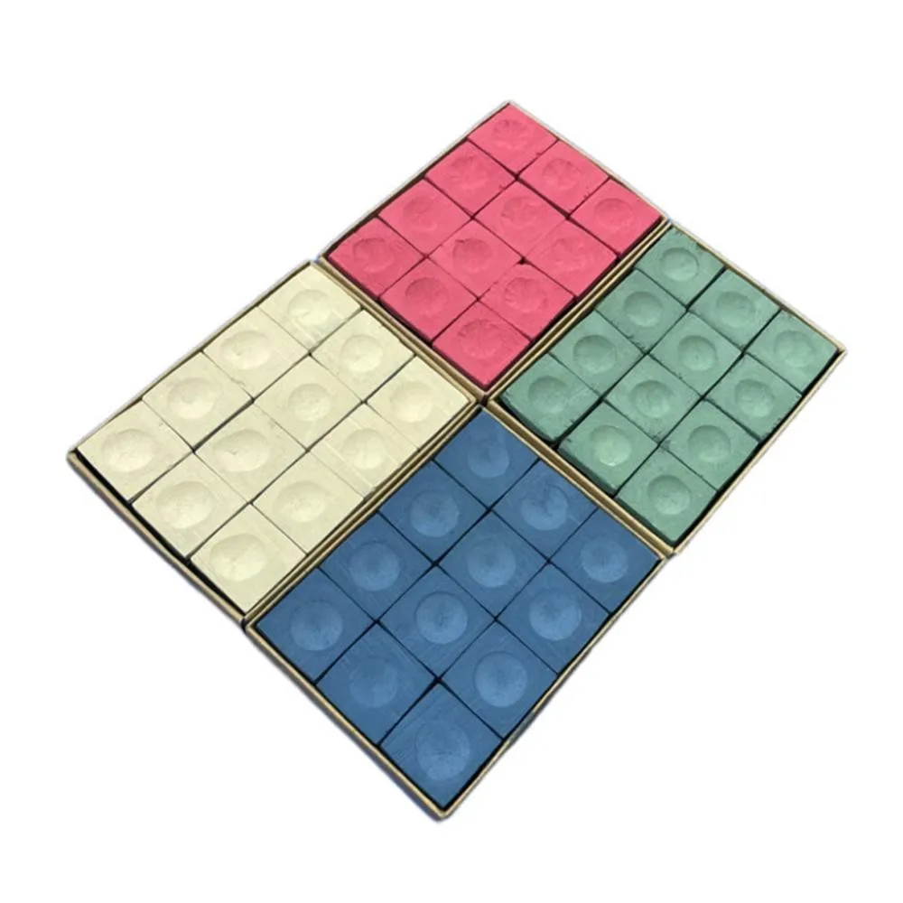 Billiard Cue Tip Chalk American Black 8 Pool Cue Tip Square Powder Billiard Supplies Accessories 12PCS/Box billiard chalk billiard tips