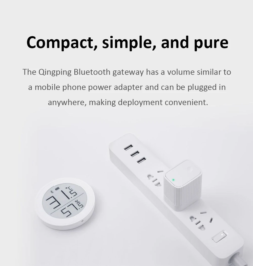 Qingping Bluetooth Gateway WiFi Smart Hub Work With Mijia App Remote Monitoring