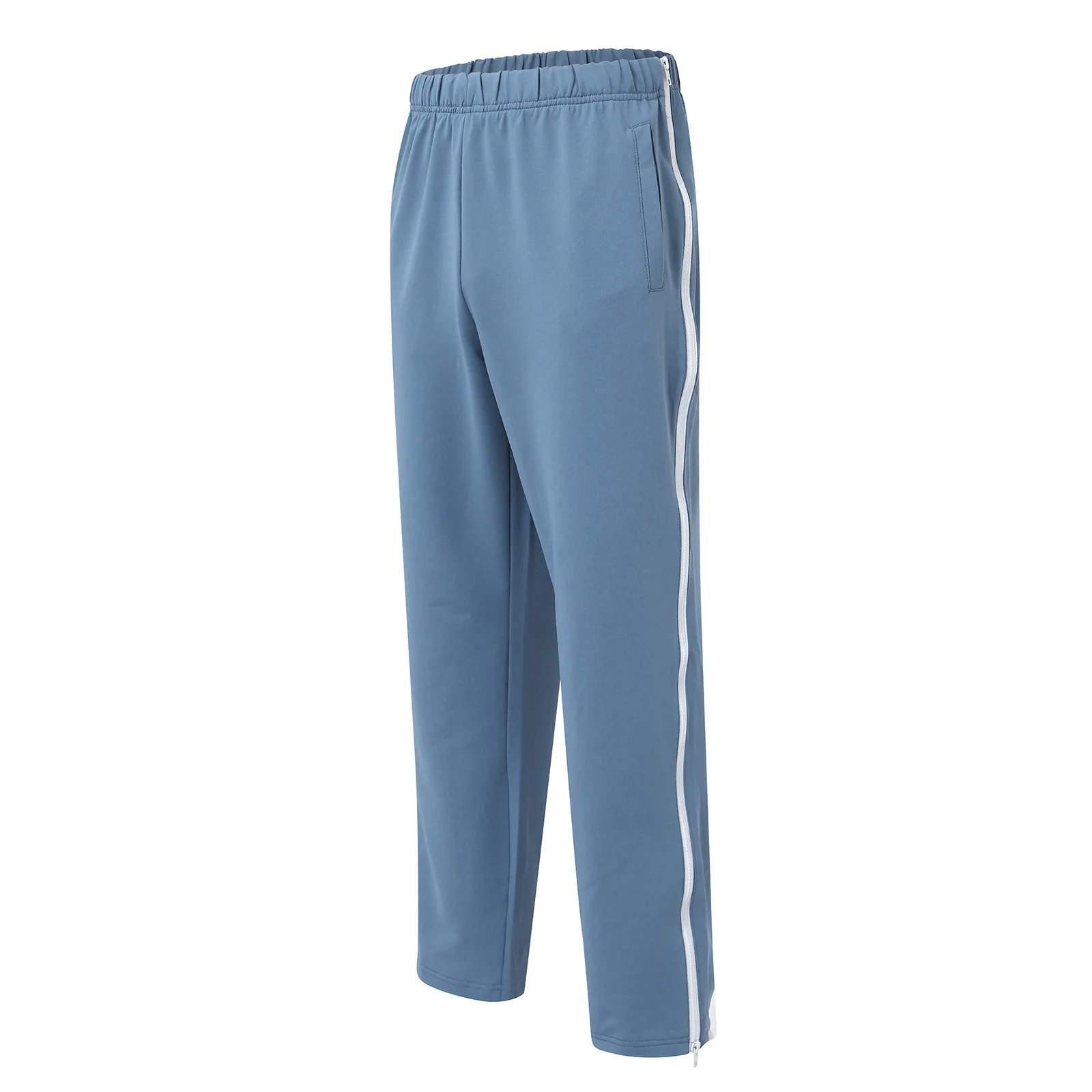 Men Athletic Pants, Elastic Waist Zip-up Trousers Casual Pants with Pockets for Daily Sports 4