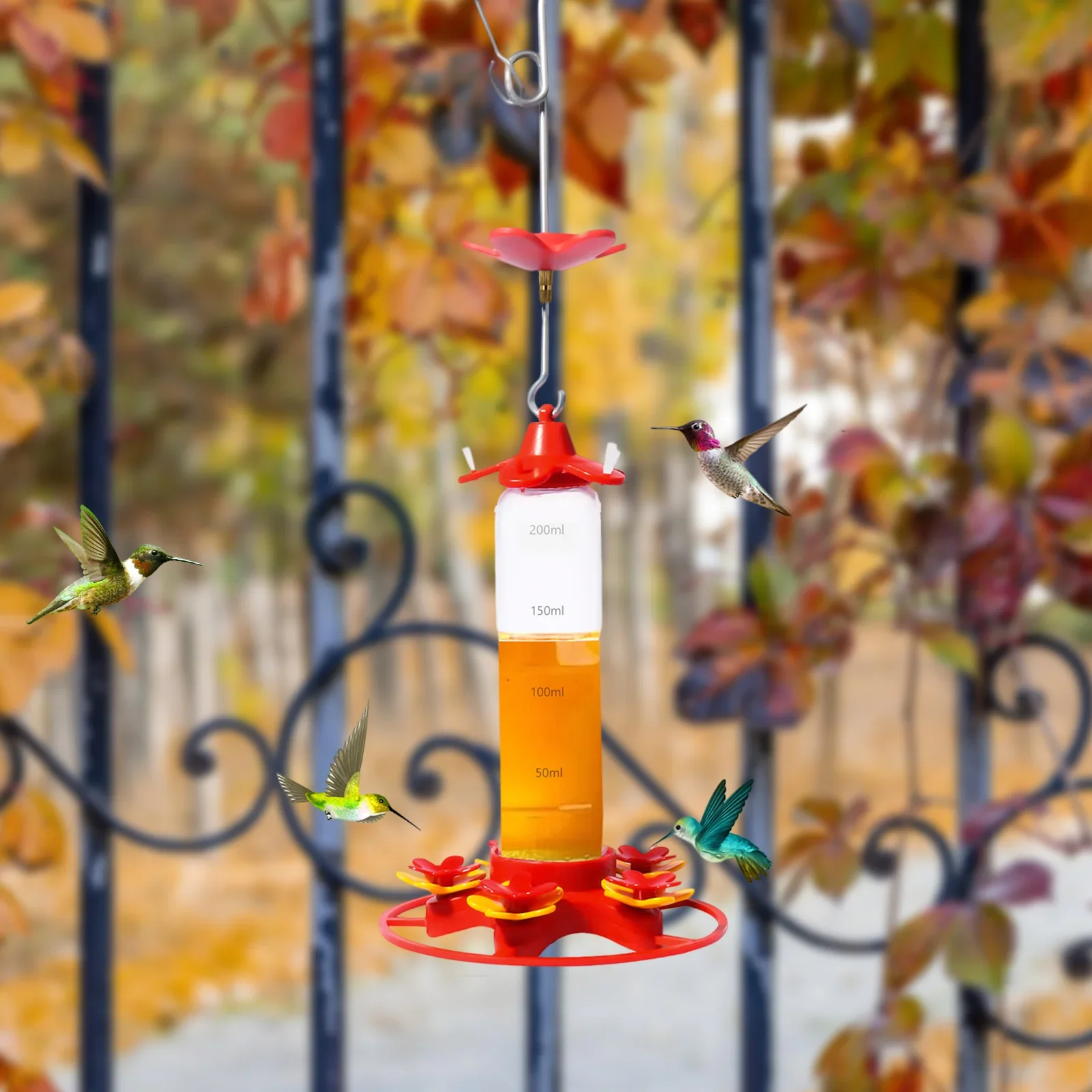 Hummingbird Water Feeder Hanging Garden Hummingbird Drinker Anti-ants Leakproof Easy To Clean Outdoor Garden Decoration