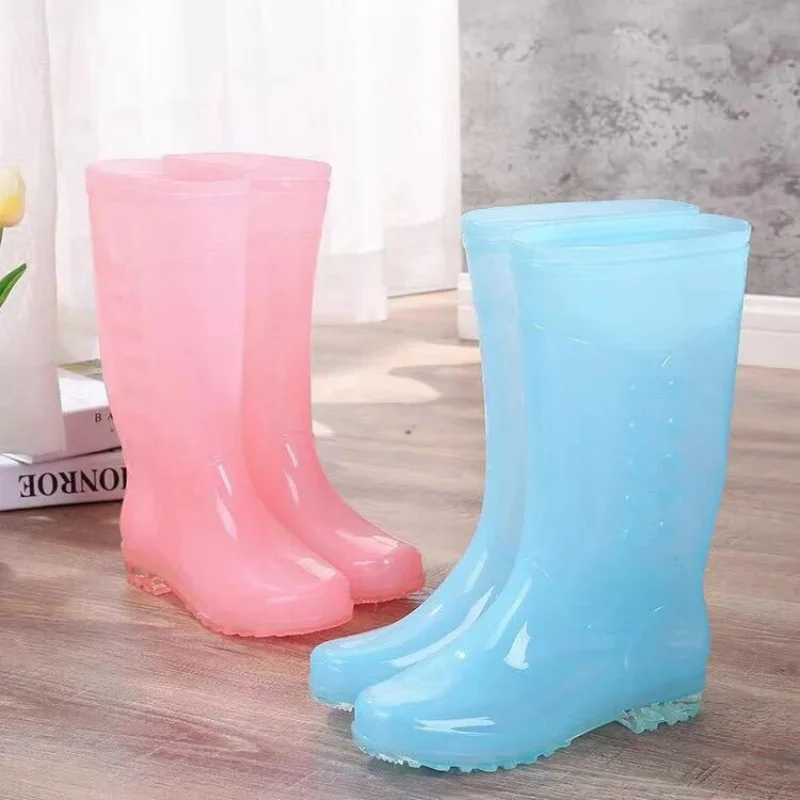 

Women's High Rain Boots Waterproof Rubber Shoes Jelly Work Garden Galoshes Woman Water Boots Free Shipping Botas De Lluvia Mujer