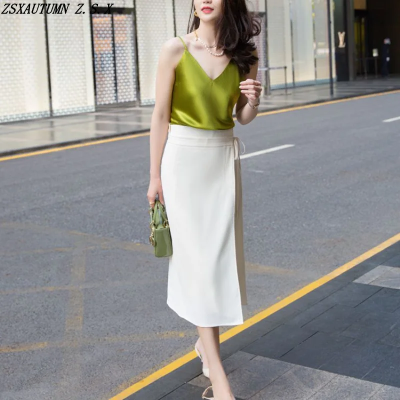 

Indolent Sexy Slim Tight Skirt Irregular Fashion Elegant Spring Summer New Korean Split Half Skirt Aesthetic Hip Wrap Petticoat