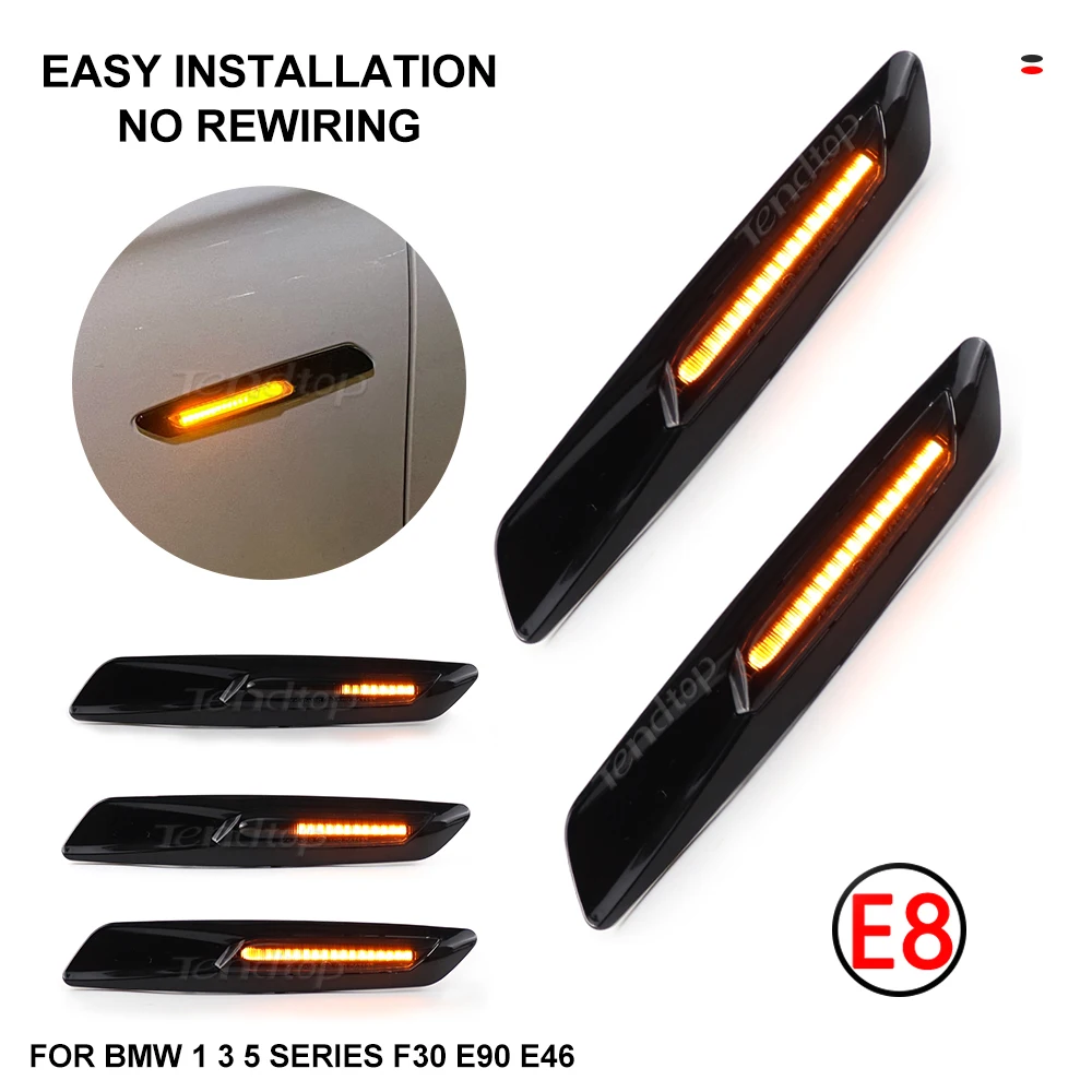 Dynamic Flowing Led Turn Signal Side Marker Light Blinker Lamp For Bmw