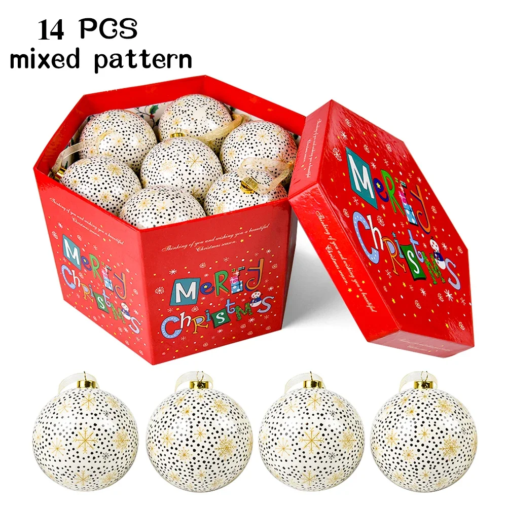 thumbnail image 1 of 14 piezas de bolas decorativas para árbol de Navidad, adornos para árbol de Navidad, juguetes para fiesta de Navidad, bolas colgantes para el hogar, adorno para fiesta, regalo de Navidad, 1 of 5