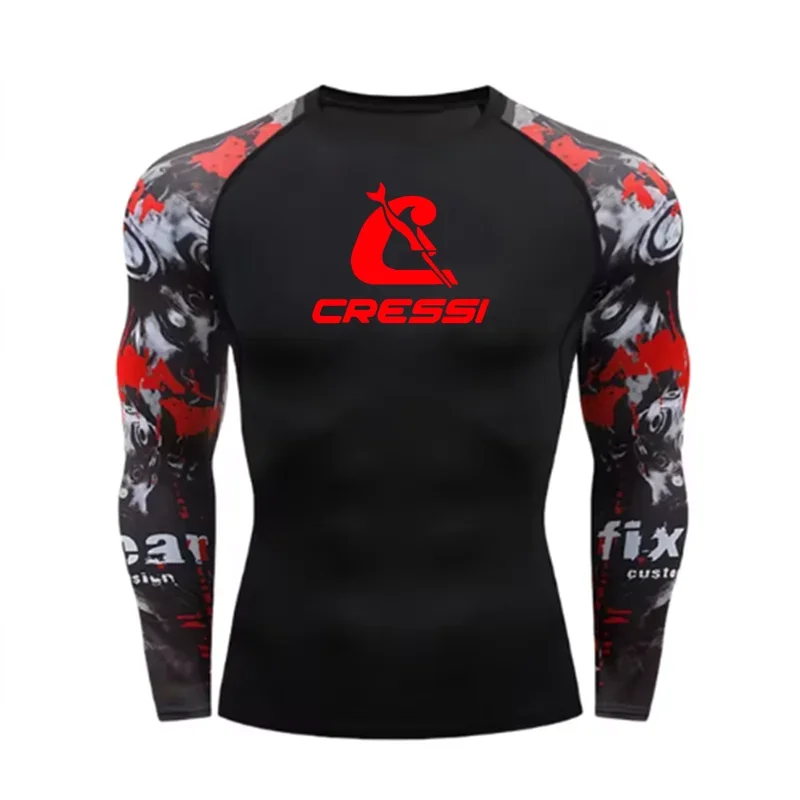 Mens Long Sleeve Rashguard Upf 50 Sun Protection Surf Shirt Quick Dry Breathable Swimming Tight T-shirt Summer 2023 Gym Clothes 2