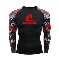 Mens Long Sleeve Rashguard Upf 50 Sun Protection Surf Shirt Quick Dry Breathable Swimming Tight T-shirt Summer 2023 Gym Clothes 2