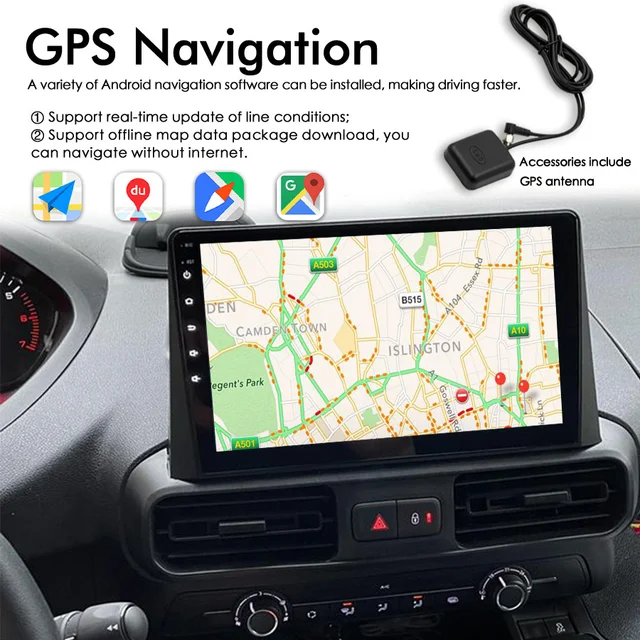 8g 128g Autoradio Pour Citroen Berlingo Pour Peugeot Partner Rifter  2018-2020 GPS 1280 * 720p Android10 Auto Carplay Ips Bt