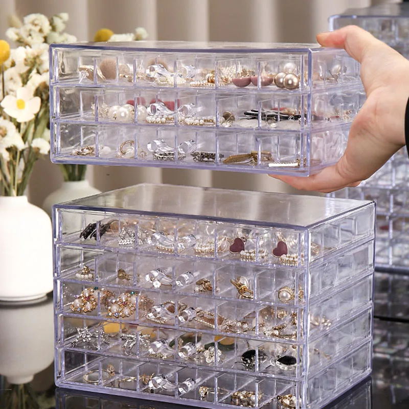 Household Multi-layer Large Capacity Jewelry Storage Box Dust-proof and Anti-oxidation Earring Box Divided Jewelry Storage Box 1