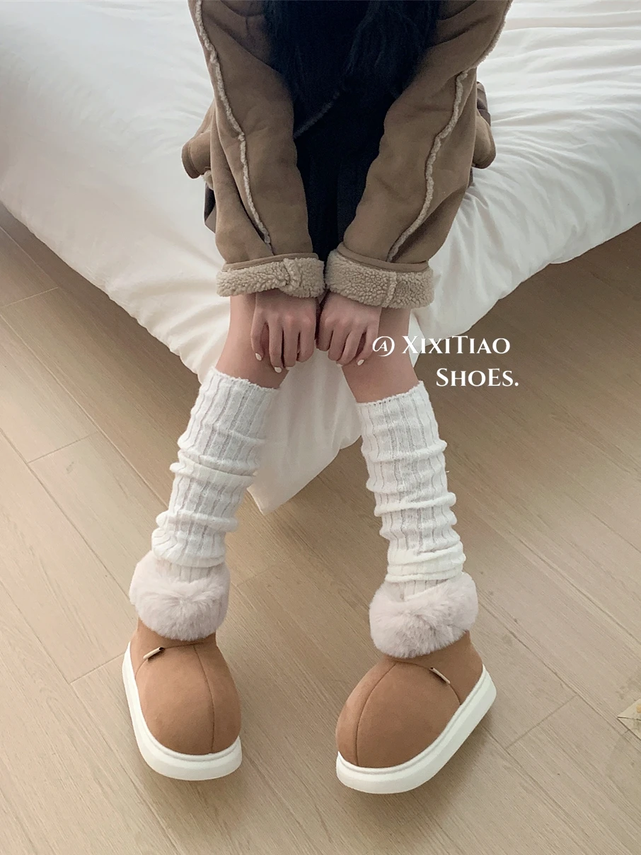 Parent-child Thick Soled Snow Boots For Women In Winter 2023 Plush And Thick Man Couple Shoes Versatile Cotton Ankle Boots