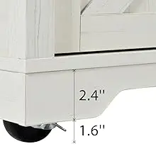 Kitchen Island with Sliding Barn Doors and Power Outlet