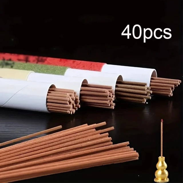 40Pcs Home Incense Stick Natural Sandalwood Incense Sticks Aroma Blessing Ceremony Pray Buddha Incense