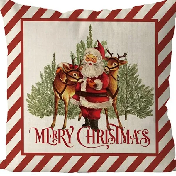 thumbnail image 1 of Nueva funda de almohada decorativa de Amazon con diseño de dulces de jengibre para Navidad, para sala de estar, hogar, fiesta, cojín festivo con borde cruzado, 1 of 5