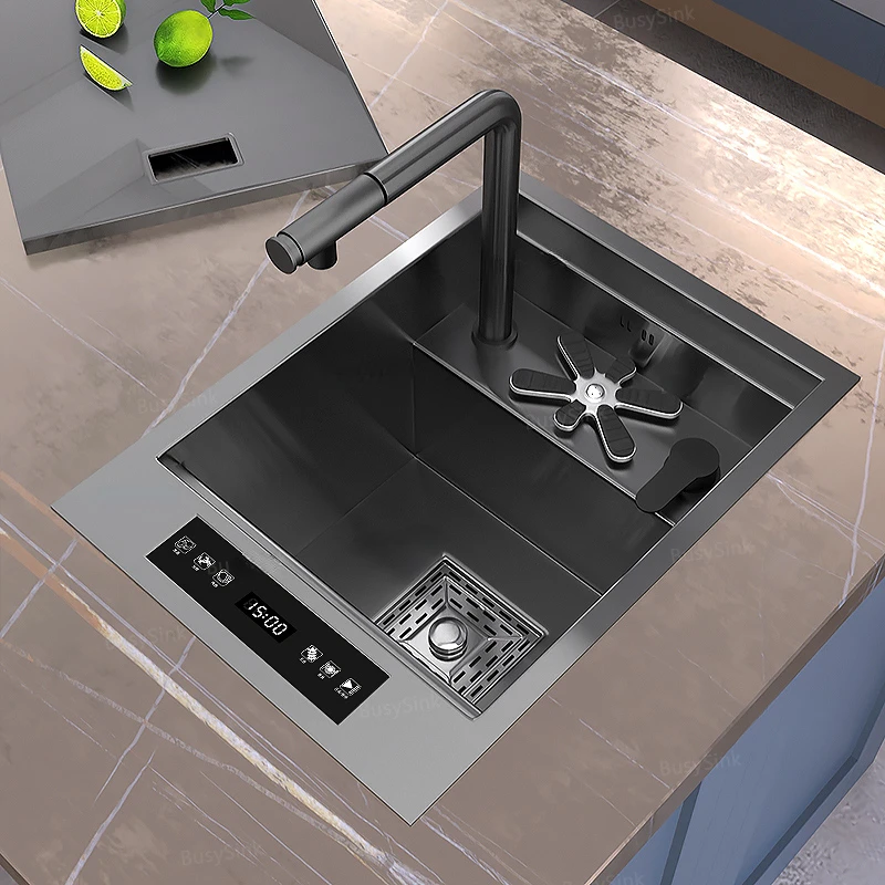 

Water Catalyst Cup Cleaning Sink Hidden Single Slot Mini Bar Sink Wash Basin with Cover Plate