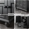 36" Bathroom Vanity Sink Combo Vintage Style with Painted Solid Wood Construction, Undermount Ceramic Sink with Faucet & Drain 5