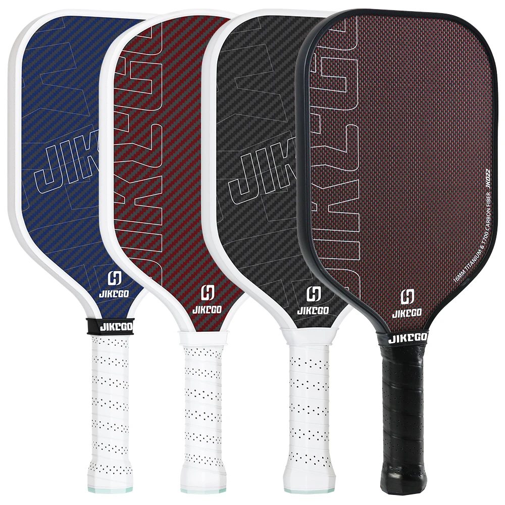 JIKEGO Pickleball Paddle Raw Carbon Fiber Kevlar Titanium 3K 12K 18K RCF CFS Pickle Balls 16MM 13MM Elongated Hybrid Foam Edge pickleball paddle