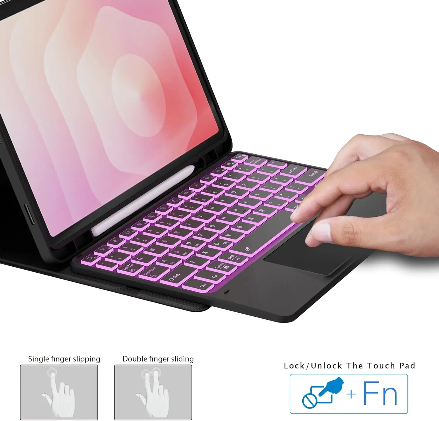 Premium Wireless Keyboard Cover for 11-Inch Tablet, Enhanced Protection & Functionality