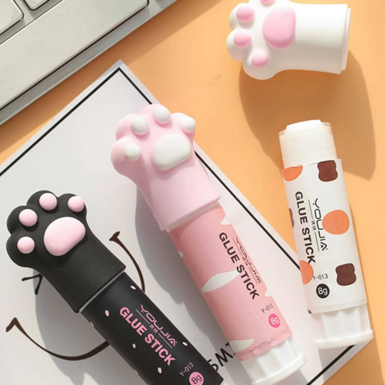 1/3pcs 고양이 발톱 고체 접착제 스틱 학생용 강력한 접착 펜 모양 접착제 스틱 고점도 문구 사무용품