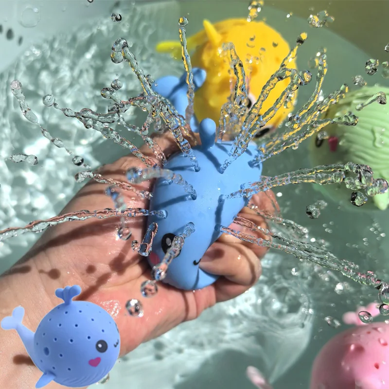 Giocattoli da Bagno per Bambini, Spugna Assorbente a Forma di Balena, Giocattoli Antistress, Gioco d'Acqua Estivo per Bambini, Giocattolo Morbido per Bambini