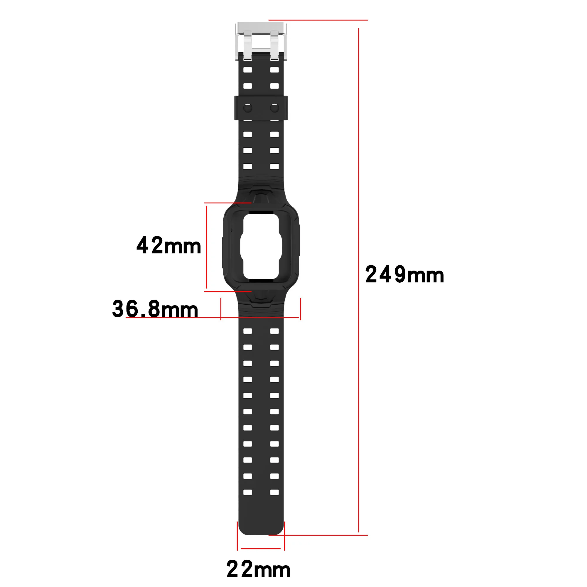 Enhanced Protective Silicone Smart Watch Strap and Case