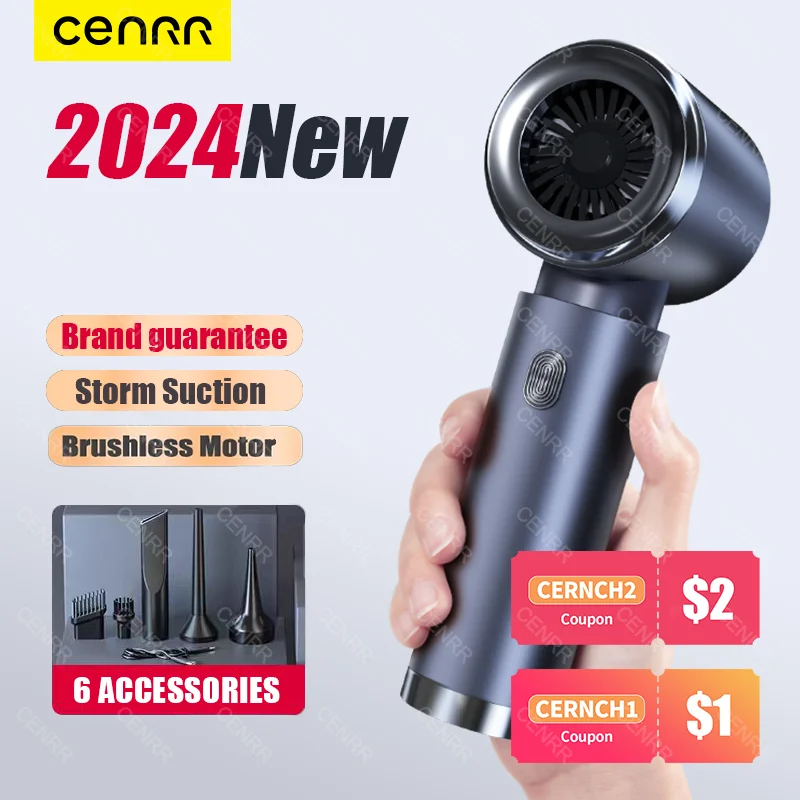 차량용 무선 진공 청소기, 강력한 흡입 140000, PA 이중 목적, 휴대용 미니 송풍기, 가전 제품 