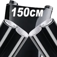 Fresh Vinyl Film Glossy Black Piano Finish Vinyl Stickers Matte Finish Bubble-free Decorative Window Mirror Car Bicycle Laptop 2