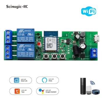 스마트 홈용 스마트 와이파이 스위치, 투야 범용 릴레이 모듈, 2CH USB, DC5V, 12V, 24V, 무선 스위치 타이머, 전화 원격 제어