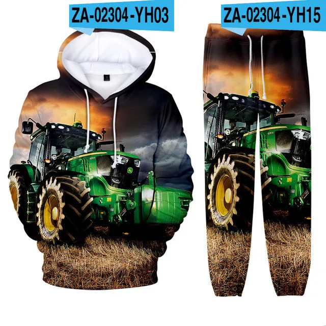 Tractor Pattern 3D Print kids Tracksuit Set Casual Hoodie + Pants 2pcs Sets Spring Autumn Oversized Sweatshirt Fashion Clothes kids clothing set,kids sweatshirt set