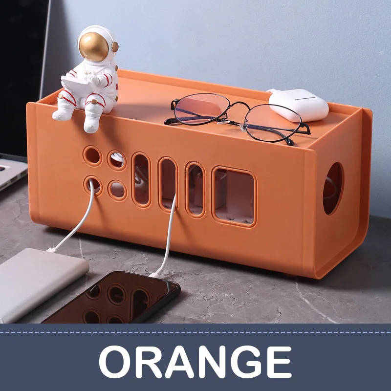 Caja de almacenamiento de cables, organizador de enchufes, Cubo de red,  gestión de cables, tira de cables, cargador de polvo - AliExpress