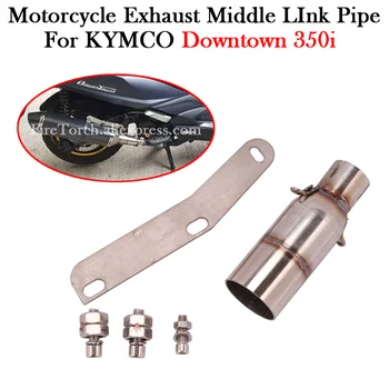 Slip-On For KYMCO Downtown 350i Downtown350i Motorcycle Exhaust System Middle Link Pipe Modify 51MM Connect Escape Moto Muffler