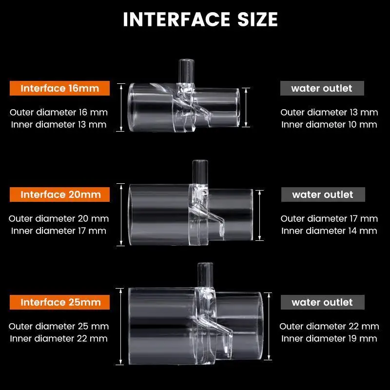 Aquarium Accessories Acrylic Aquarium Water Pump Outlet Fish Tank Filter Water Outlet Nozzle Aquarium Oxygenation Connecting 25/20/16mm
