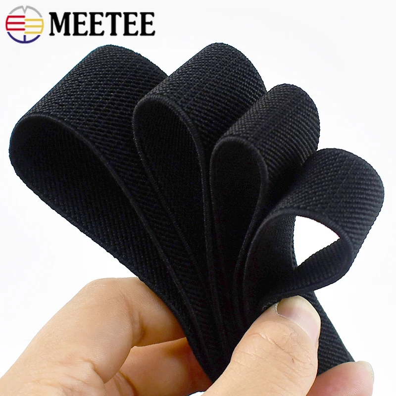 Black Nylon Elastic Waistband - Stretch Tape for Sewing and Crafts (4 Meters, 10-80mm Width)
