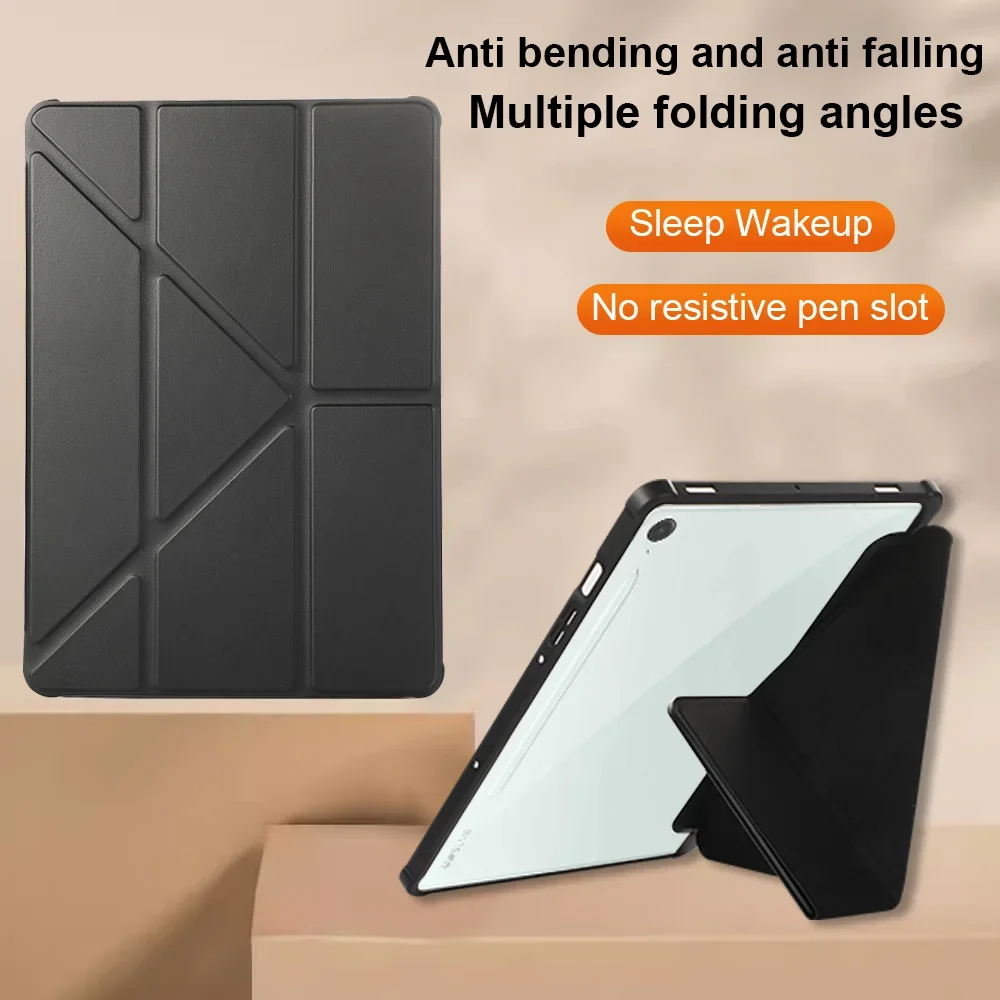 Y-Fold Multi-Angle Folding Tablet Case with Pen Slot