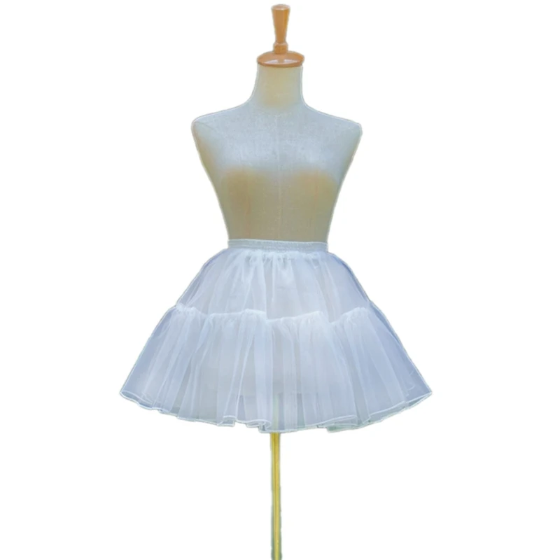 

Женская нижняя юбка из многослойного тюля длиной 35 см, короткая юбка без обруча, нижняя юбка с полуслипом