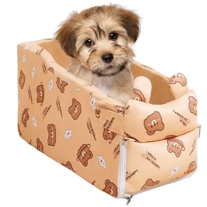 

Small Dog Car Booster Seat Puppy Travel Car Carrier Bed ON Car Armrest Travel Carrier Cage Soft Washable Travel Bags For Dogs