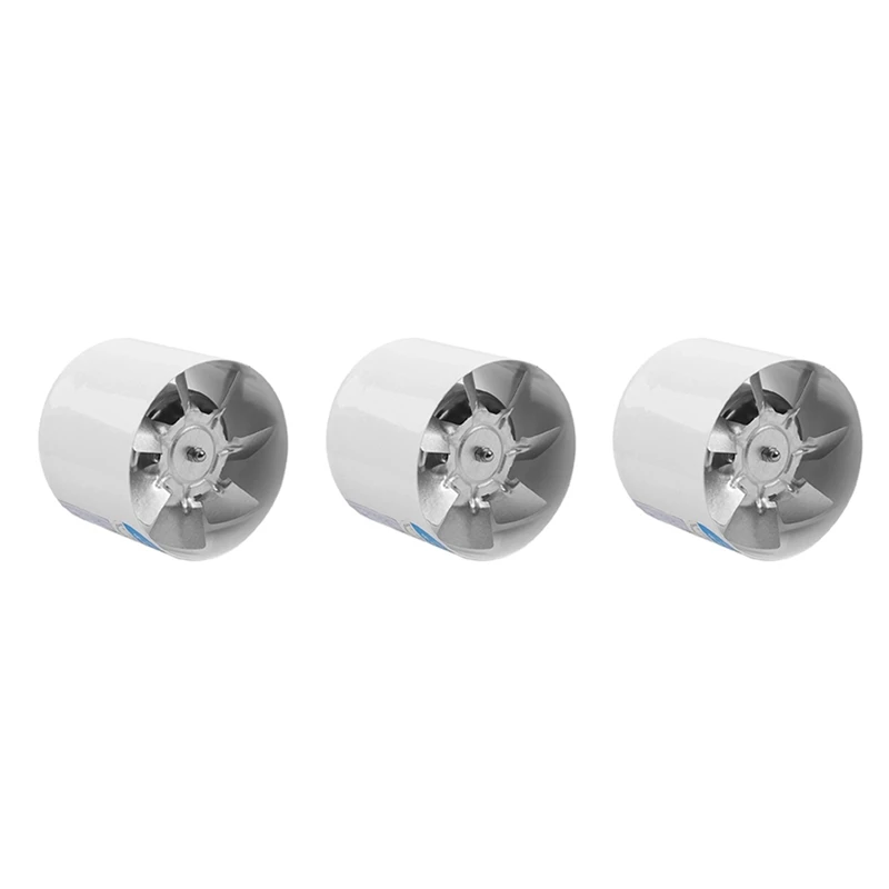 

3X 4 Inch Inline Duct Fan Air Ventilator Metal Pipe Ventilation Exhaust Fan Mini Extractor Bathroom Toilet Wall Fan