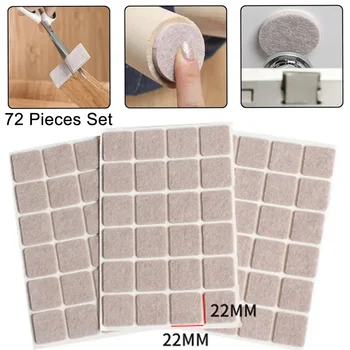 Coussinets de pieds de chaise en feutre auto-adhésifs épais, protecteurs de sol, pieds de meubles, couvre-jambes de table, coordonnants astronomiques ronds, 72 pièces 1